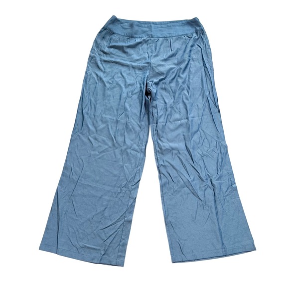 NWT C.O.Z.Y. XXL Blue Rayon Blend Wide Leg Lounge Pants Comfort Casual - Picture 1 of 5